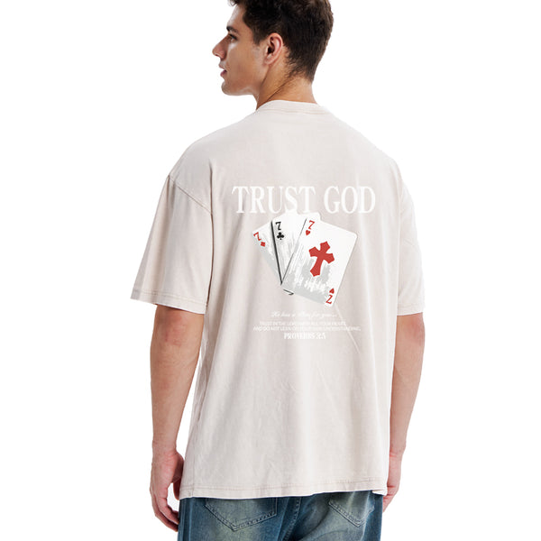 GC-WTSA0815 Trust God Christian Washed T-Shirt