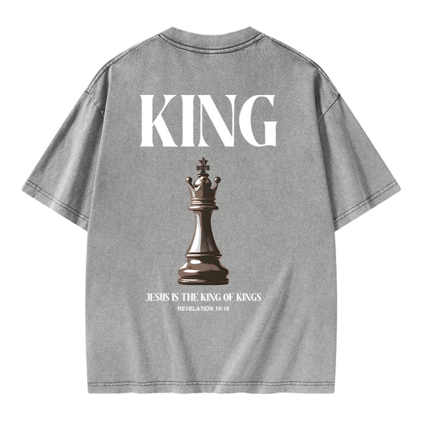 Jesus Is The King Of Kings Christian Washed T-Shirt