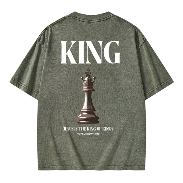 Jesus Is The King Of Kings Christian Washed T-Shirt