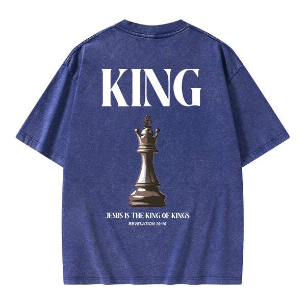 Jesus Is The King Of Kings Christian Washed T-Shirt