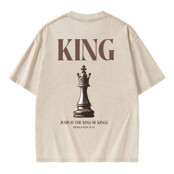 Jesus Is The King Of Kings Christian Washed T-Shirt