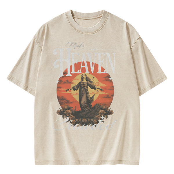 GC-WTSA0904 Make Heaven Christian Washed T-Shirt
