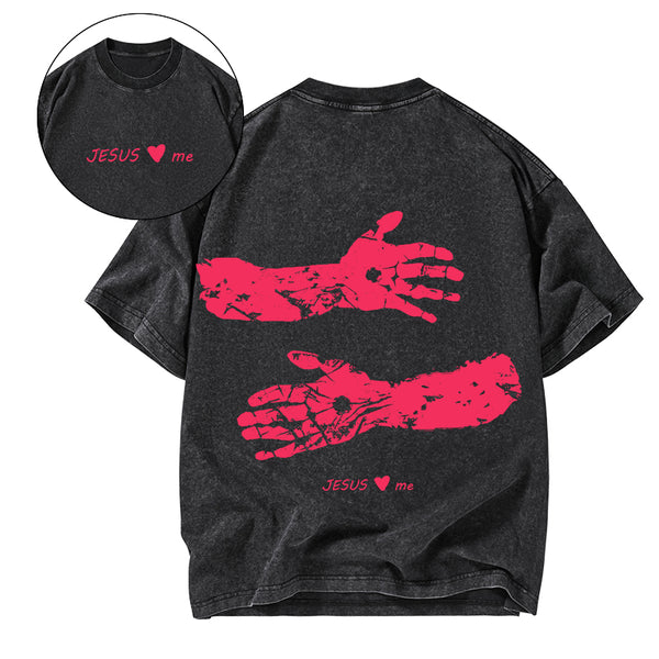Jesus Loves Me Christian Washed T-Shirt