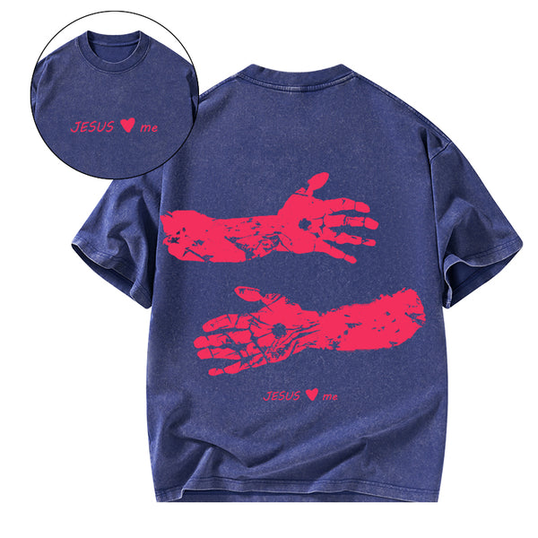 Jesus Loves Me Christian Washed T-Shirt