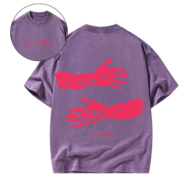 Jesus Loves Me Christian Washed T-Shirt