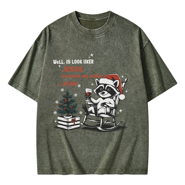 GC-WTSA0985 Jesus Touched My Water Christian Washed T-Shirt