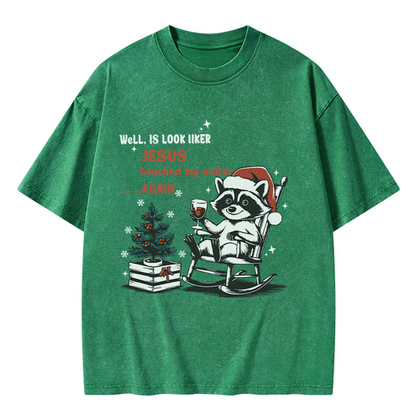 GC-WTSA0985 Jesus Touched My Water Christian Washed T-Shirt