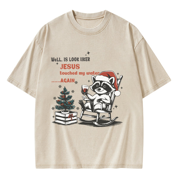 GC-WTSA0985 Jesus Touched My Water Christian Washed T-Shirt