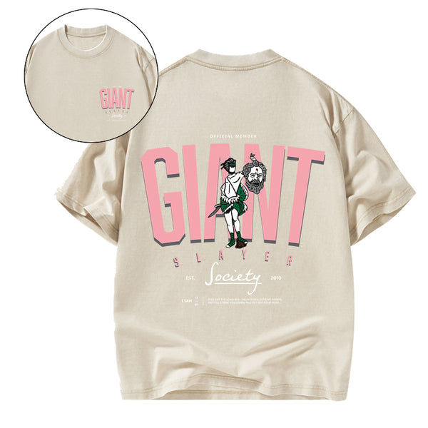 GC-WTSA1005 Giant Slayer Christian Washed T-Shirt