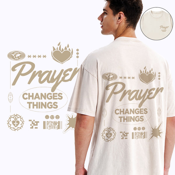 GC-WTSA1037 Prayer Changes Things Christian Washed T-Shirt