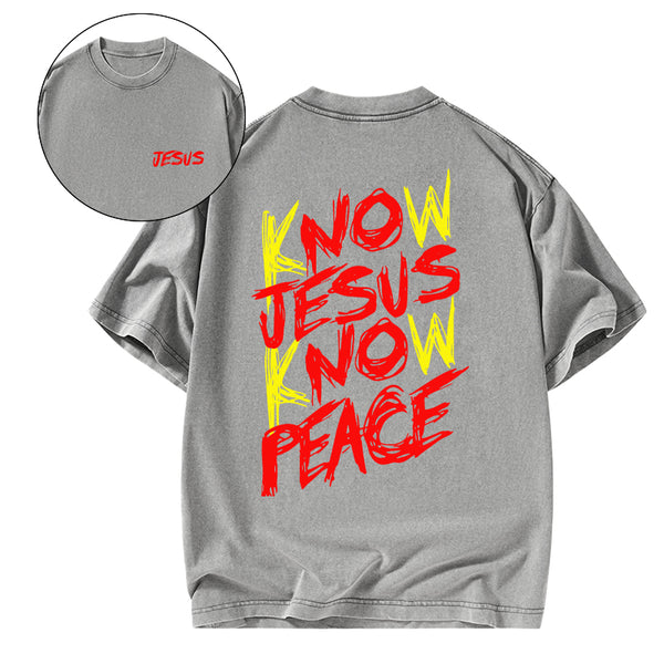No Jesus No Peace Christian Washed T-Shirt