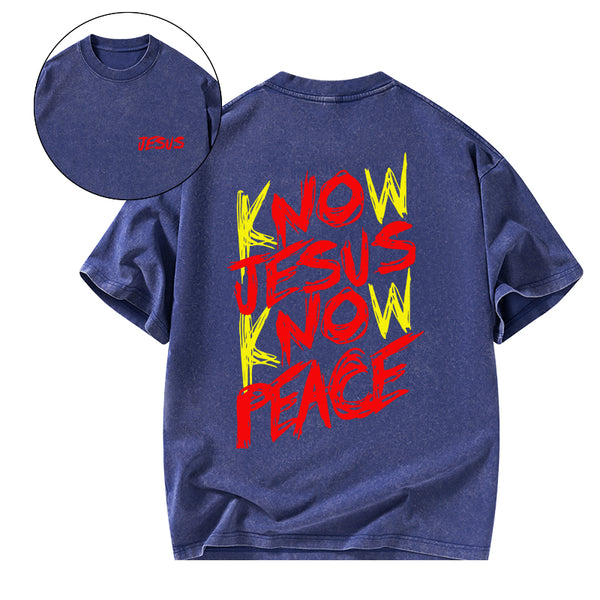 No Jesus No Peace Christian Washed T-Shirt