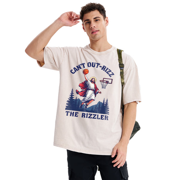 GC-WTSA1101 Can't Out-rizz The Rizzen Christian Washed T-Shirt