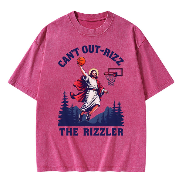 GC-WTSA1101 Can't Out-rizz The Rizzen Christian Washed T-Shirt