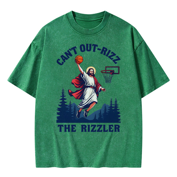 GC-WTSA1101 Can't Out-rizz The Rizzen Christian Washed T-Shirt