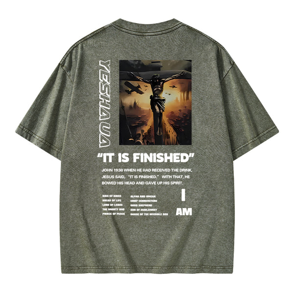 GC-WTSA1111 It Is Finished Christian Washed T-Shirt
