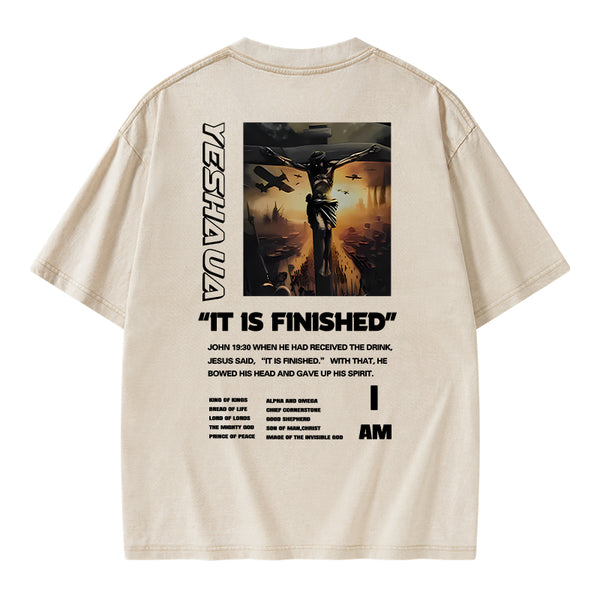 GC-WTSA1111 It Is Finished Christian Washed T-Shirt
