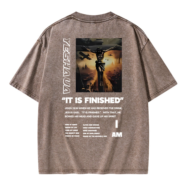 GC-WTSA1111 It Is Finished Christian Washed T-Shirt