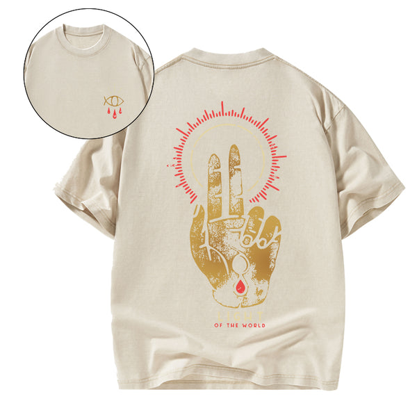 GC-WTSA1115 Light Of The World Christian Washed T-Shirt