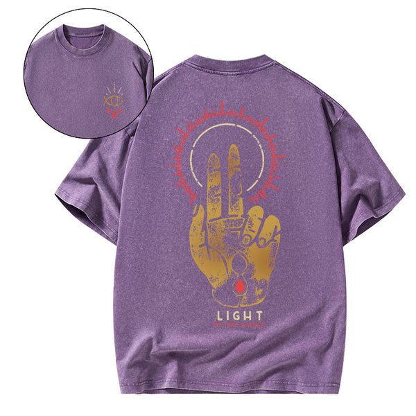 GC-WTSA1115 Light Of The World Christian Washed T-Shirt