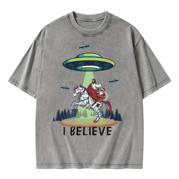 GC-WTSA1218 I Believe Christian Washed T-Shirt