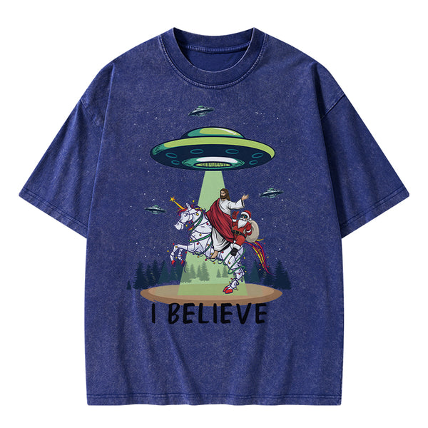 GC-WTSA1218 I Believe Christian Washed T-Shirt