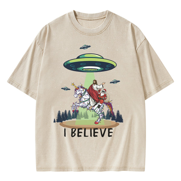 GC-WTSA1218 I Believe Christian Washed T-Shirt