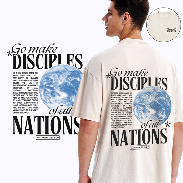 GC-WTSA1244 Go make Disciples Christian Washed T-Shirt