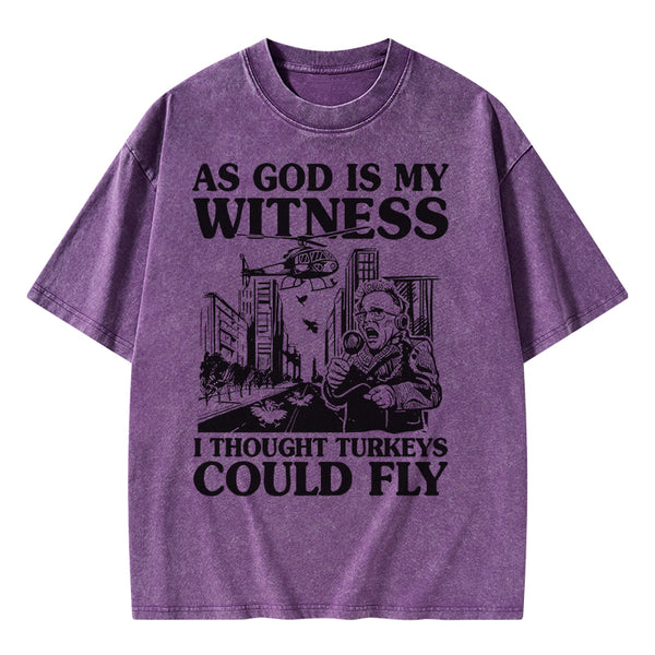 GC-WTSA1284 As God Is My Witness I Thought Turkeys Could Fly Christian Washed T-Shirt
