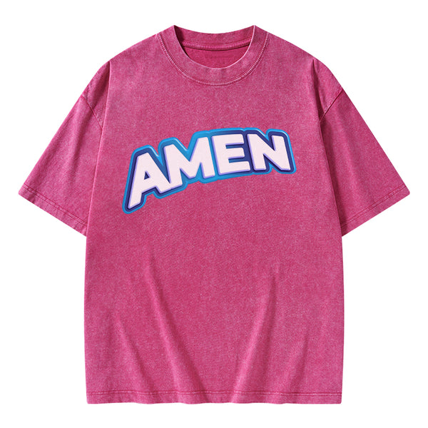 GC-WTSA1364 Amen Christian Washed T-Shirt
