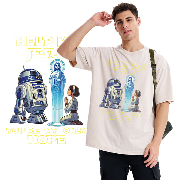 GC-WTSA1471 Help My Jesus You're My Only Hope Christian Washed T-Shirt