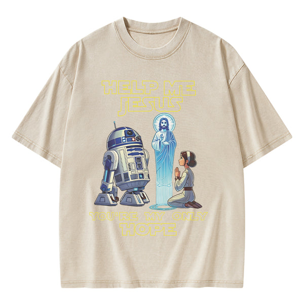 GC-WTSA1471 Help My Jesus You're My Only Hope Christian Washed T-Shirt