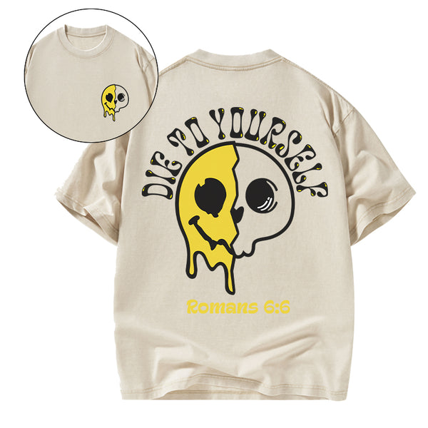 GC-WTSA1486 Die To Yourself Christian Washed T-Shirt