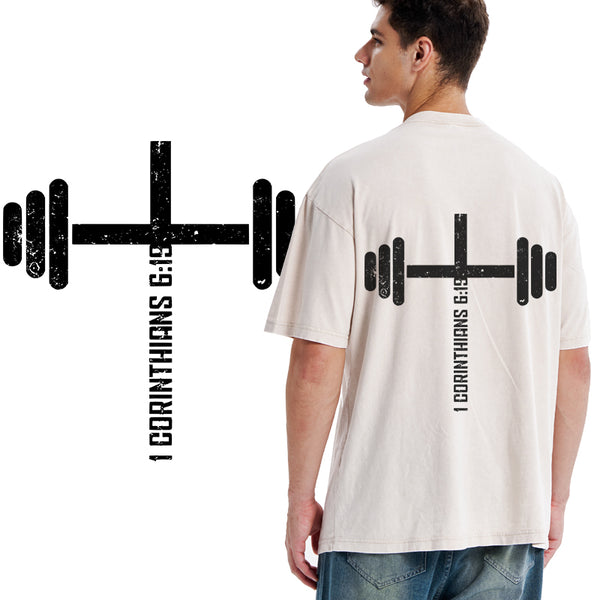 GC-WTSA1491 Christian Fitness Corinthians Christian Washed T-Shirt