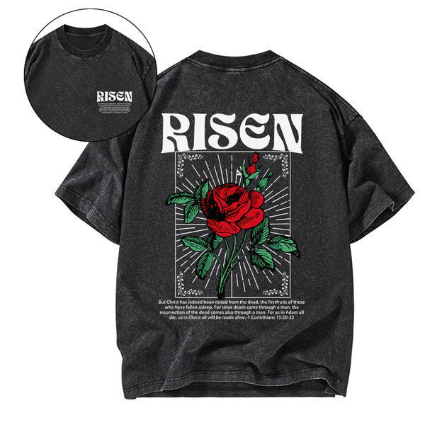GC-WTSA1530 Risen Christian Washed T-Shirt