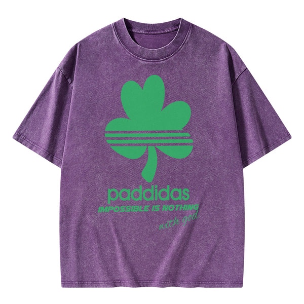 GC-WTSA1591 Impossible Is Nothing With God Christian Washed T-Shirt