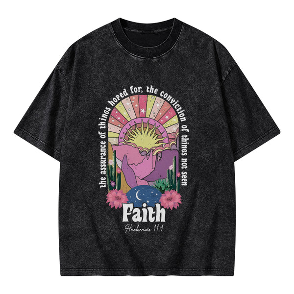GC-WTSA1597 The Assurance Of Things Hoped For Christian Washed T-Shirt
