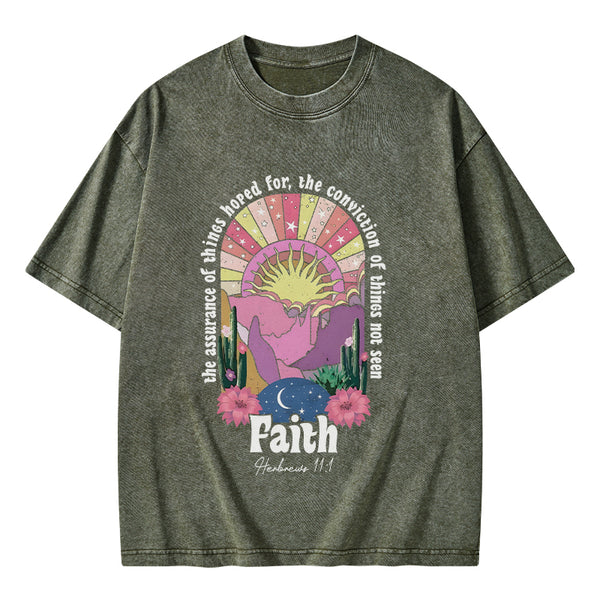 GC-WTSA1597 The Assurance Of Things Hoped For Christian Washed T-Shirt