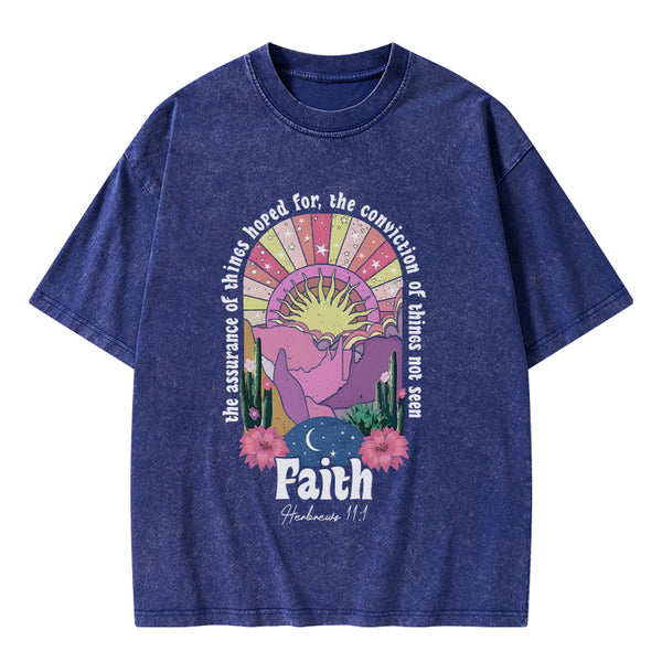 GC-WTSA1597 The Assurance Of Things Hoped For Christian Washed T-Shirt