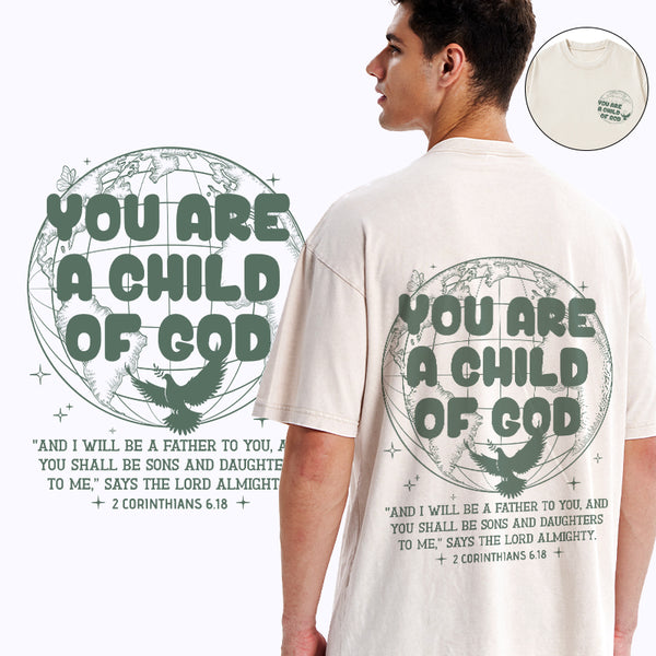 GC-WTSA1604 You Are A Child Of God Christian Washed T-Shirt