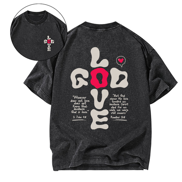 God Love Christian Washed T-Shirt