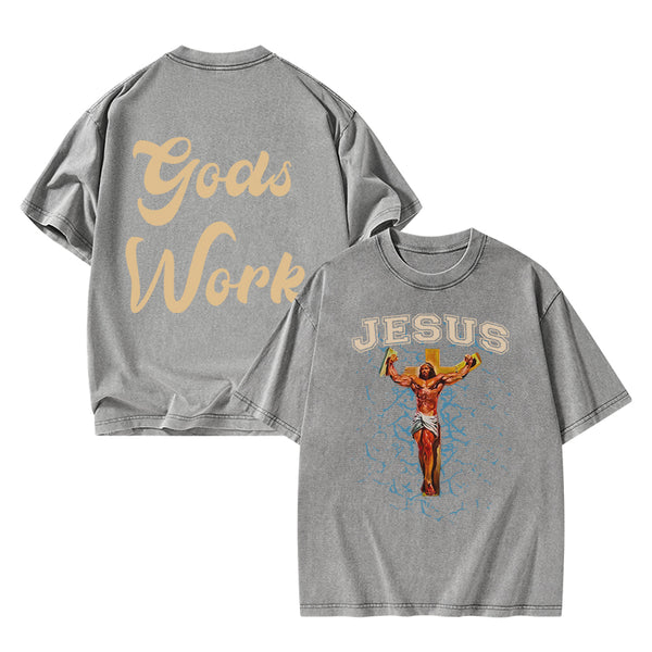 God Works Chrisian Washed T-Shirt