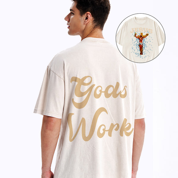 God Works Chrisian Washed T-Shirt