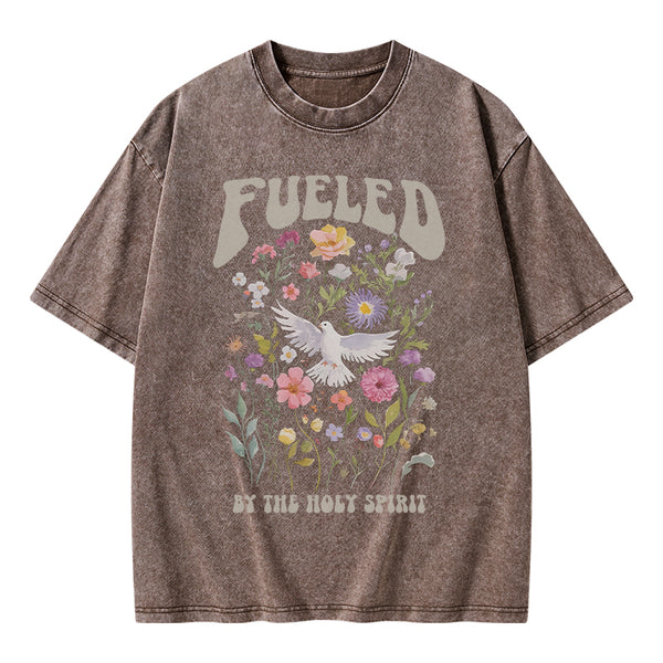 GC-WTSA1670 Fulled By The Holy Spirit Christian Washed T-Shirt