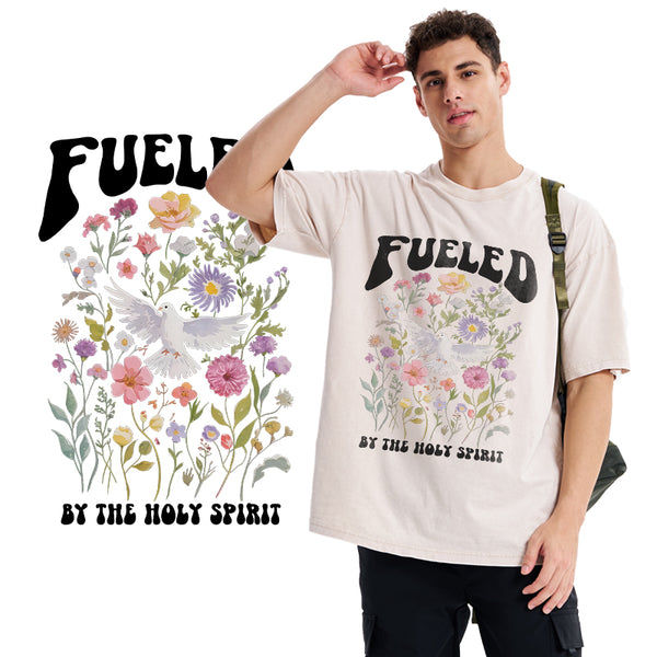GC-WTSA1670 Fulled By The Holy Spirit Christian Washed T-Shirt
