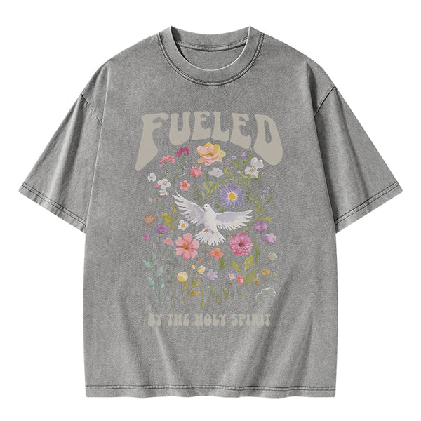 GC-WTSA1670 Fulled By The Holy Spirit Christian Washed T-Shirt