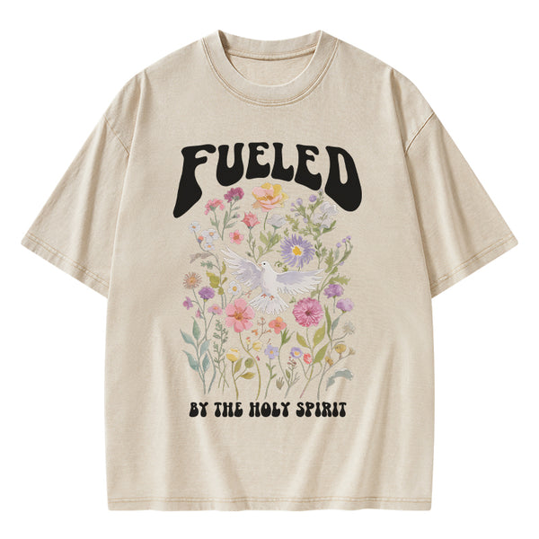 GC-WTSA1670 Fulled By The Holy Spirit Christian Washed T-Shirt