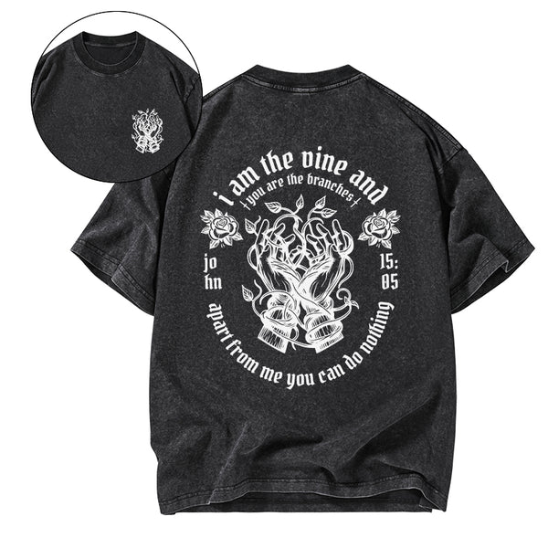 I Am The True Vine Christian Washed T-Shirt