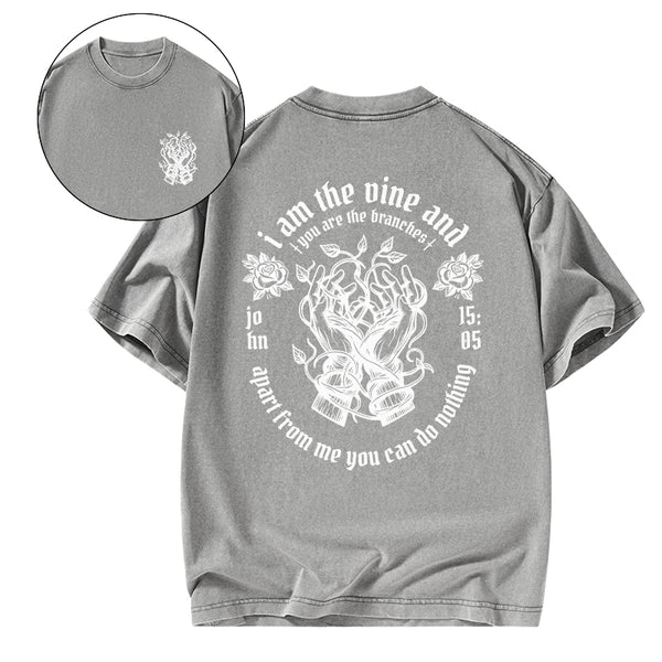 I Am The True Vine Christian Washed T-Shirt