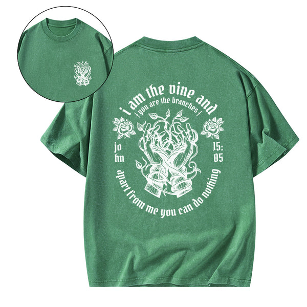 I Am The True Vine Christian Washed T-Shirt